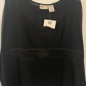 Faded Glory Black 2 Pc. Plus Size Sheer Blouse-Size 2X US